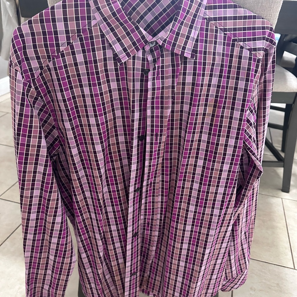 Men's Purple Prada Checkered Shirt